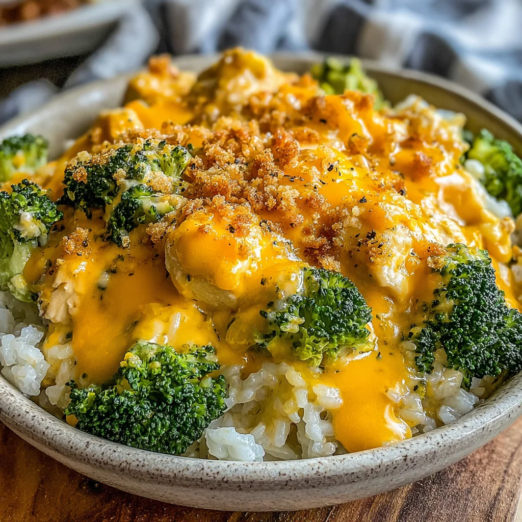 Slow Cooker Cheesy Broccoli Rice & Chicken