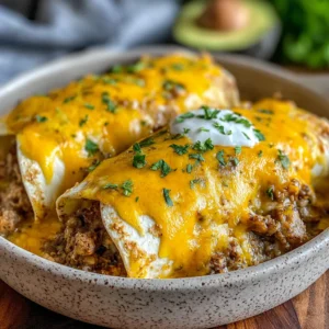 Slow Cooker Cheesy Chicken Enchilada Casserole