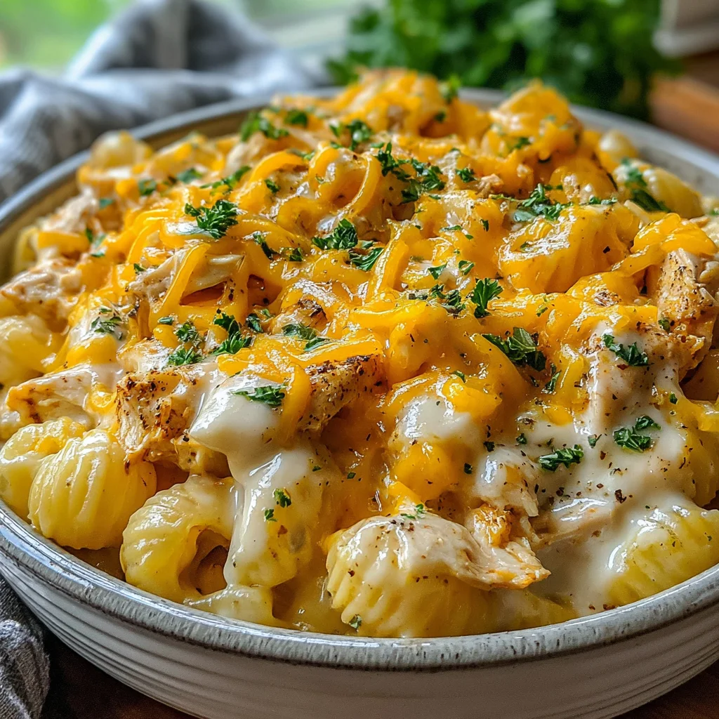 Slow Cooker Creamy Buffalo Chicken Pasta