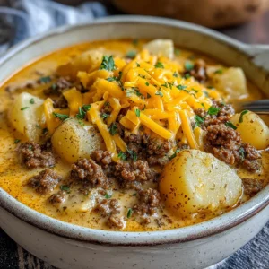 Slow Cooker Creamy Cheeseburger Potato Soup