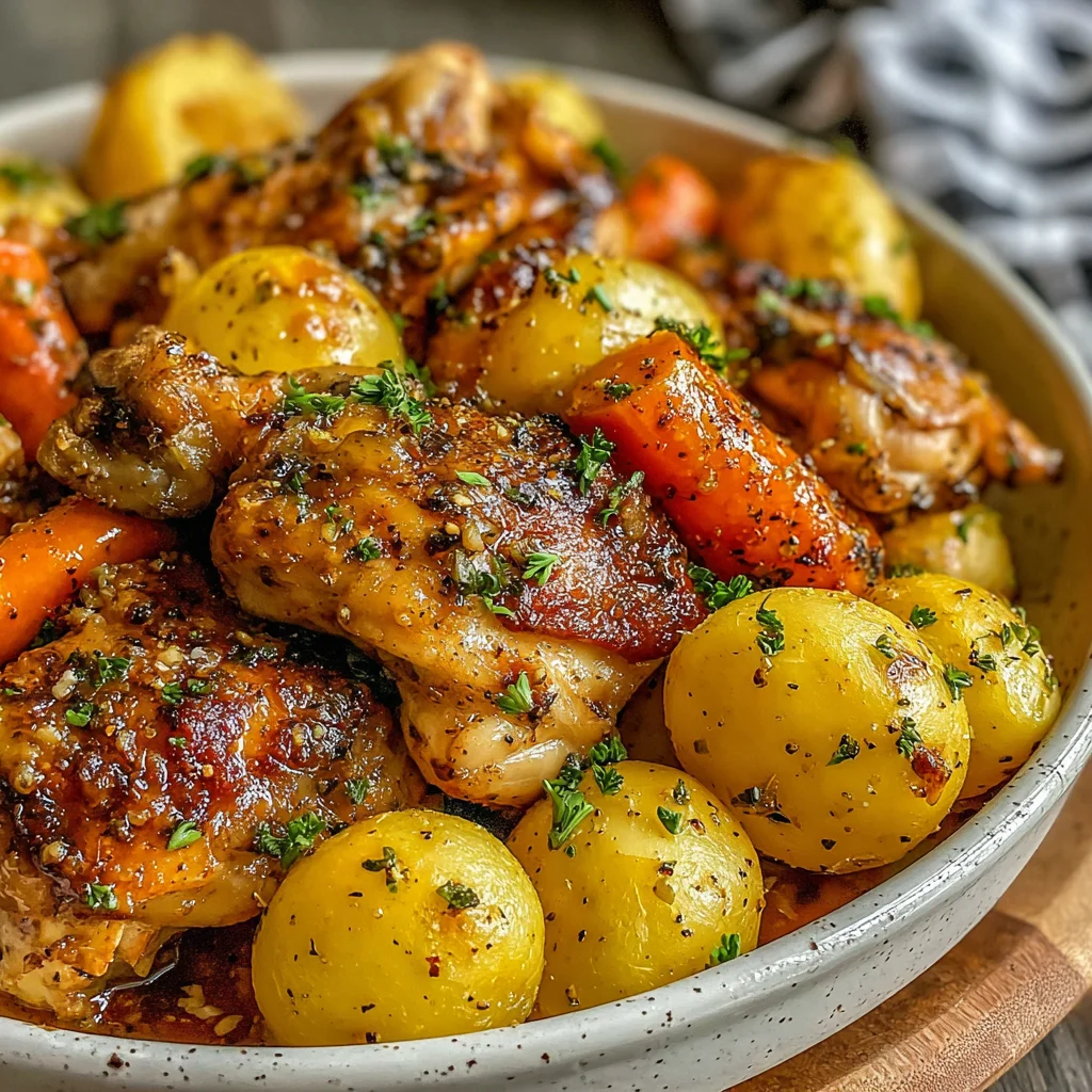 Slow Cooker Honey Garlic Chicken and Vegetables