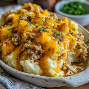Slow Cooker Loaded Mashed Potato & Chicken Bake