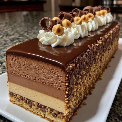 Chocolate Hazelnut Mirror Glaze Mousse Cake