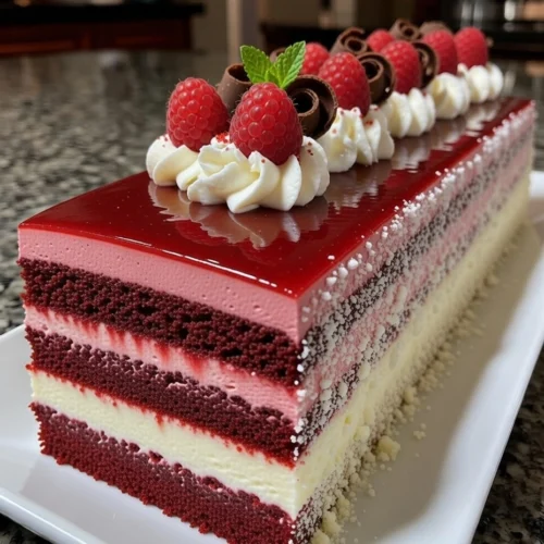 Raspberry Red Velvet Mousse Layer Cake