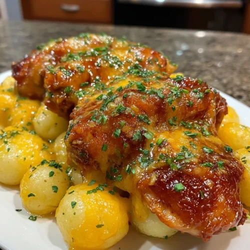 Slow Cooker BBQ Chicken and Cheddar Potatoes