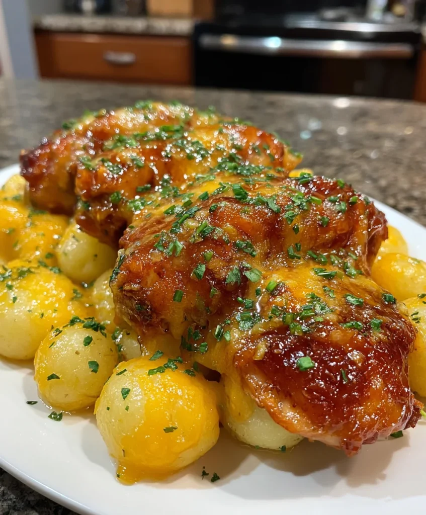Slow Cooker BBQ Chicken and Cheddar Potatoes