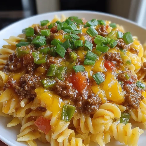 Slow Cooker Beef Enchilada Pasta