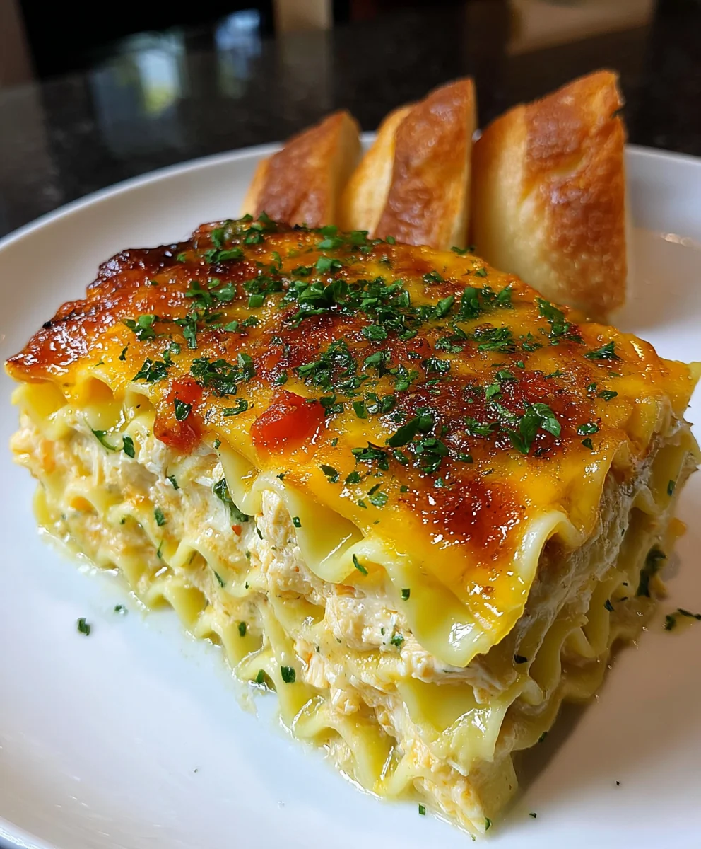 Slow Cooker Cheesy Chicken & Spinach Lasagna