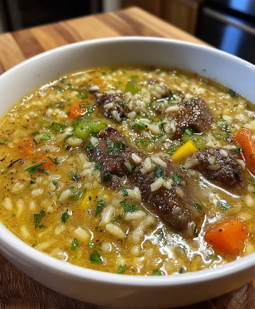 Slow Cooker Creamy Beef & Wild Rice Soup