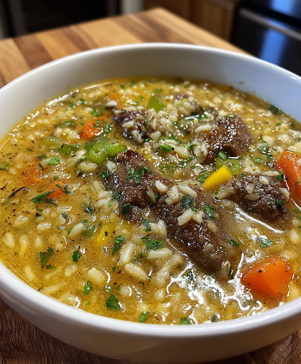 Slow Cooker Creamy Beef & Wild Rice Soup