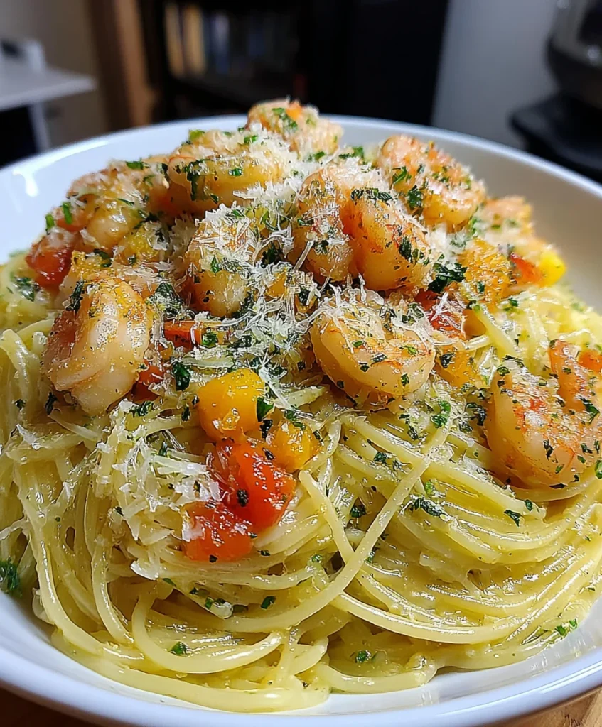 Slow Cooker Creamy Shrimp Scampi Pasta
