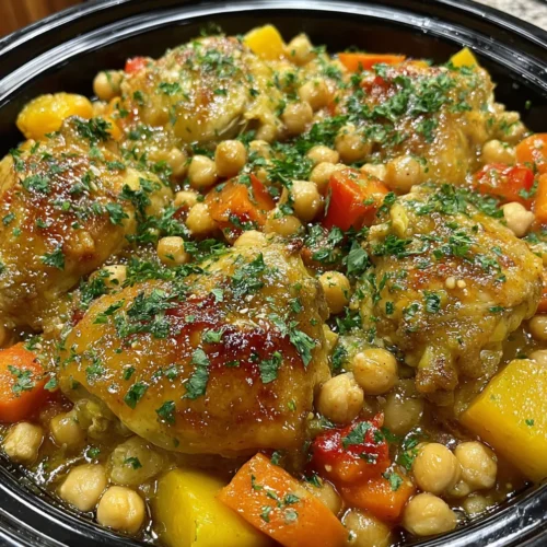 Slow Cooker Moroccan Chicken & Chickpeas