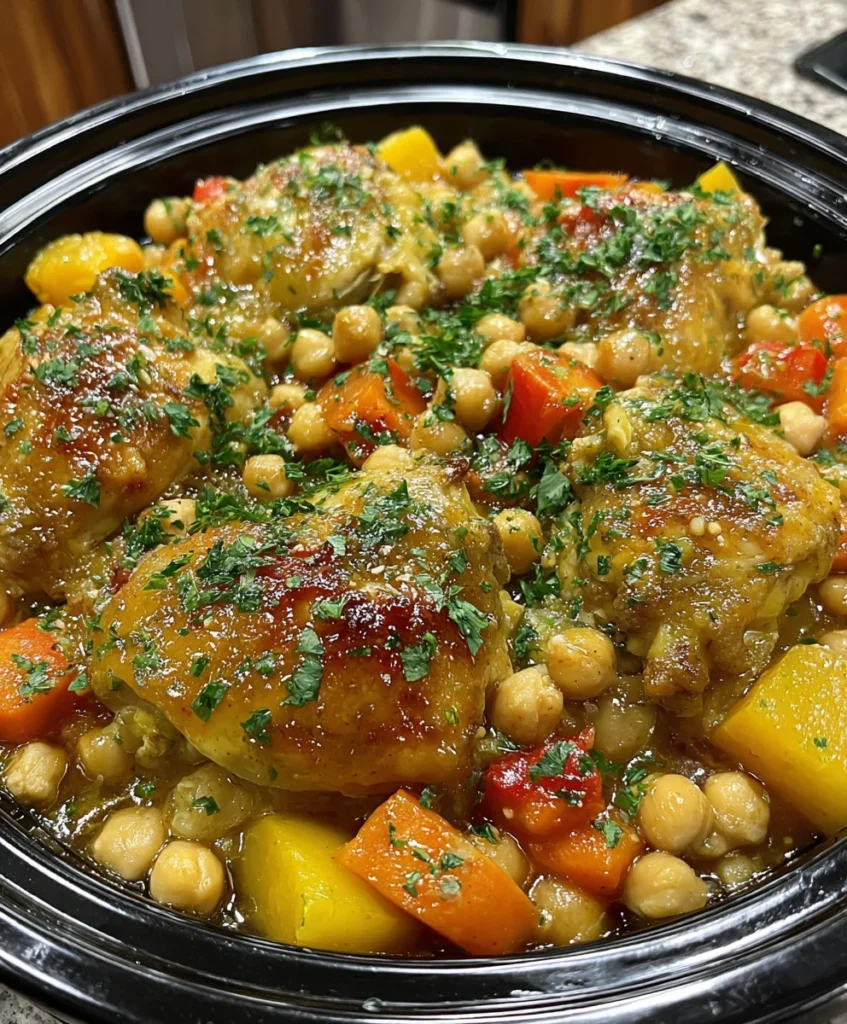 Slow Cooker Moroccan Chicken & Chickpeas