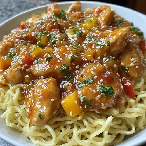 Slow Cooker Sweet Chili Chicken & Noodles