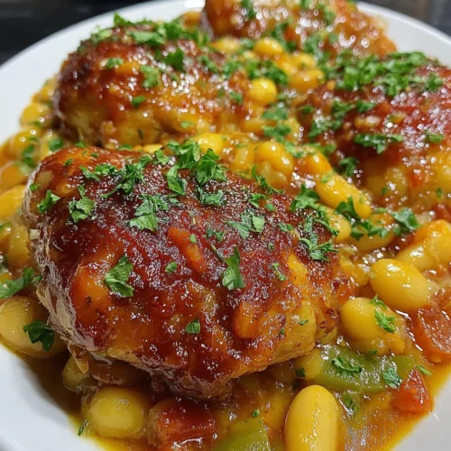 Slow Cooker Sweet & Spicy Chicken and Beans