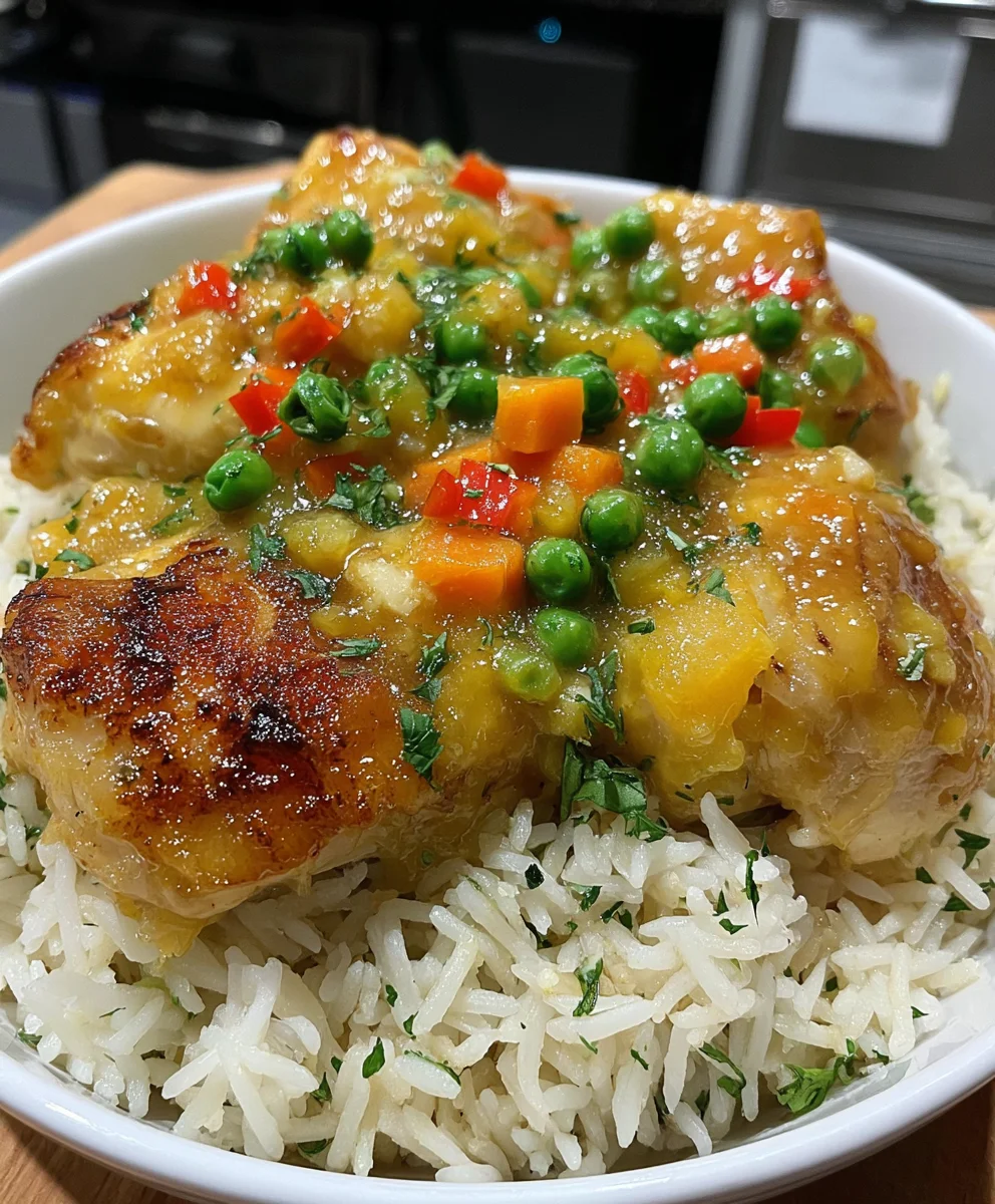 Slow Cooker Thai Coconut Chicken & Rice