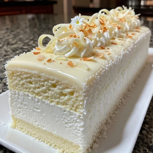 White Chocolate Coconut Mousse Cake