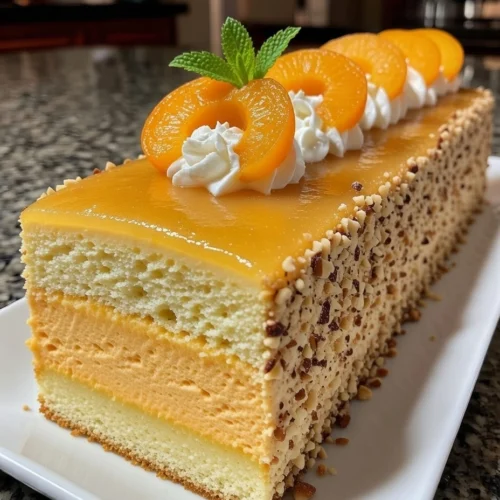 Apricot Almond Bavarian Cream Cake