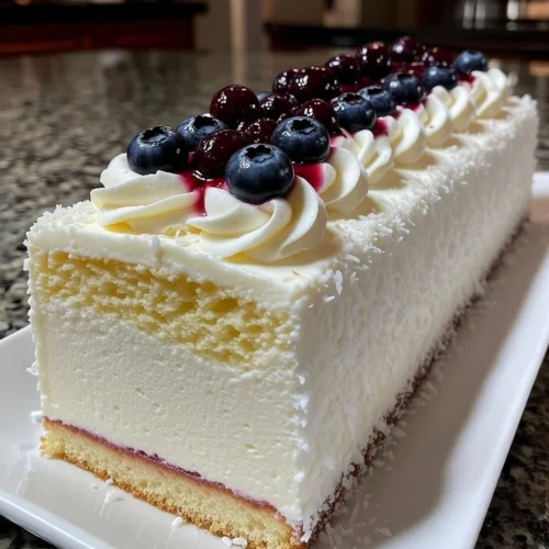 Coconut Cream Berry Chantilly Slice
