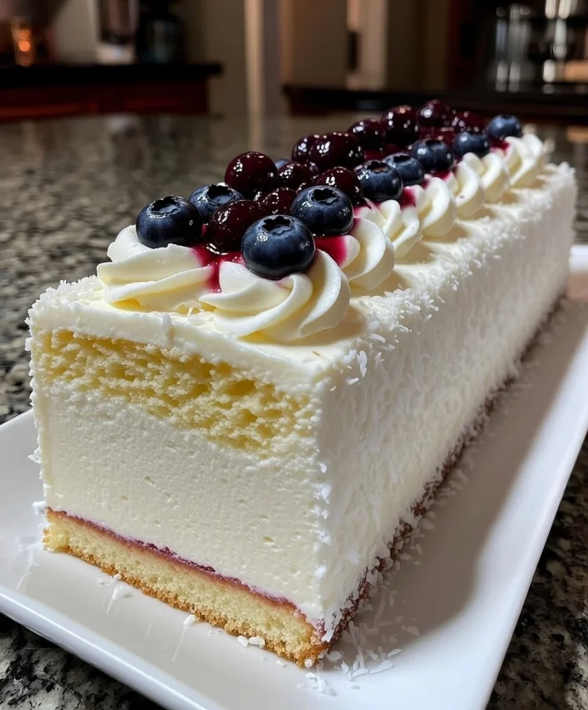 Coconut Cream Berry Chantilly Slice