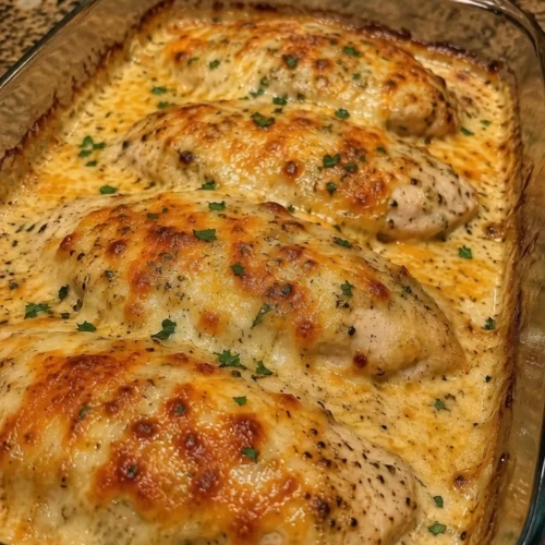Creamy Cheesy Baked Chicken Breasts