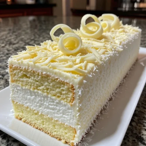 Coconut White Chocolate Mousse Cake