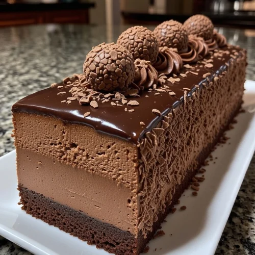 Dark Chocolate Truffle Mousse Cake