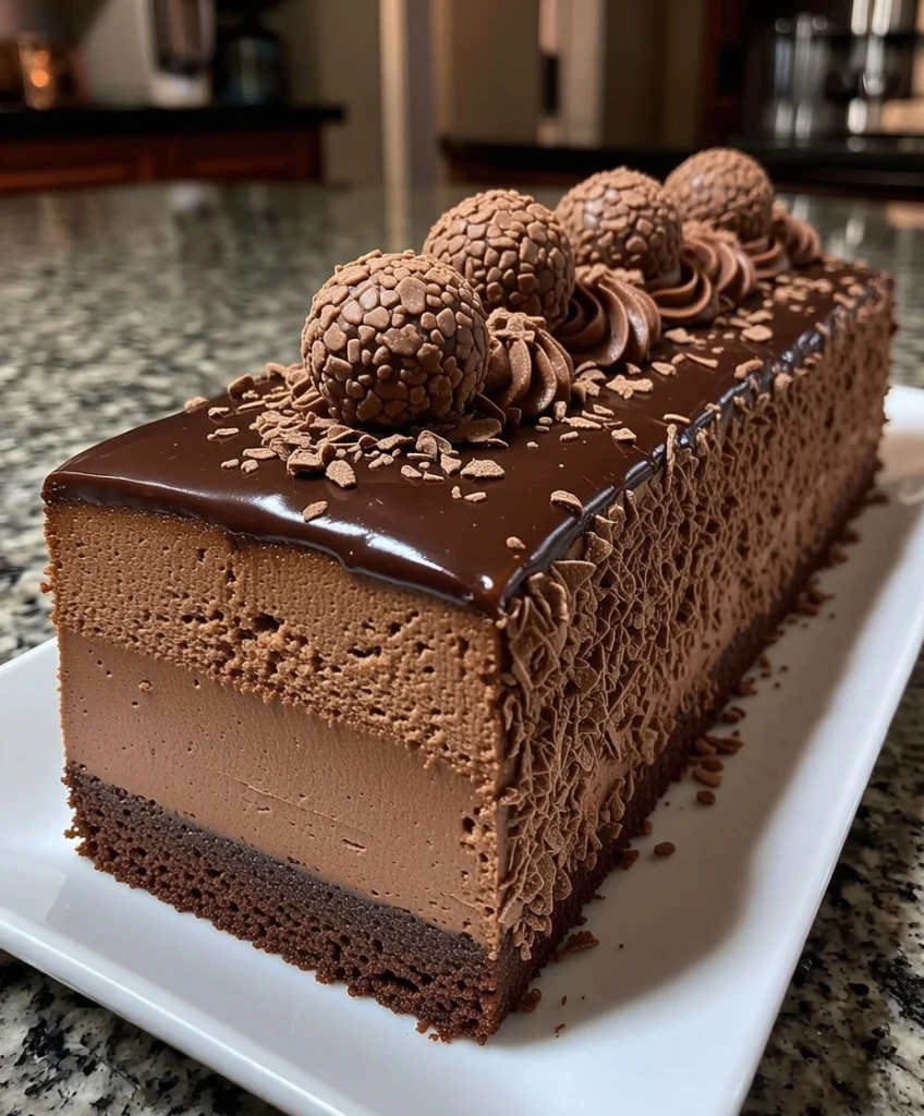 Dark Chocolate Truffle Mousse Cake