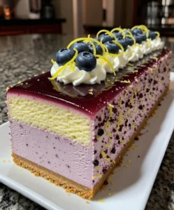 Lemon Blueberry Mousse Cake