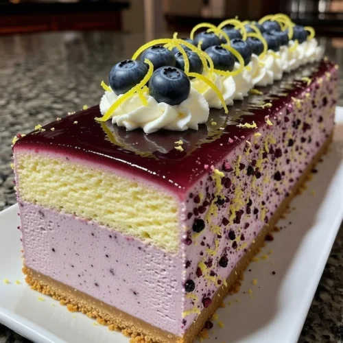 Lemon Blueberry Mousse Cake