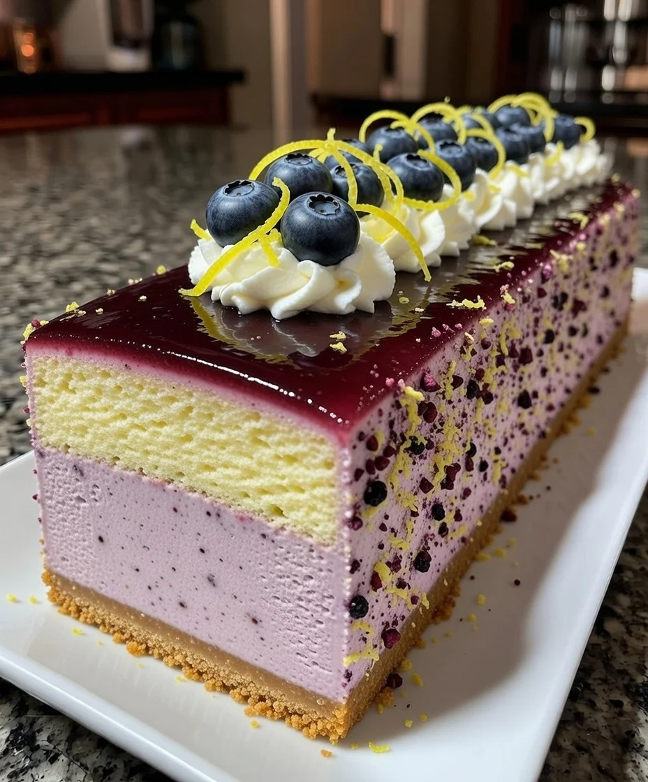 Lemon Blueberry Mousse Cake