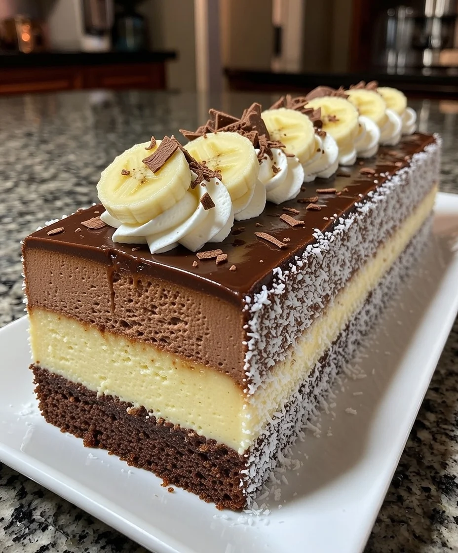 Banana Chocolate Mousse Cake