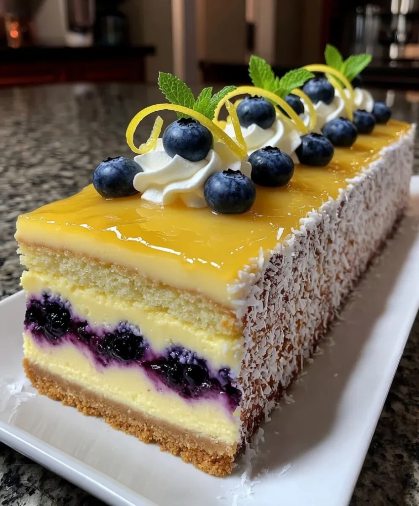 Lemon Blueberry Cheesecake with Tangy Citrus Cream Filling