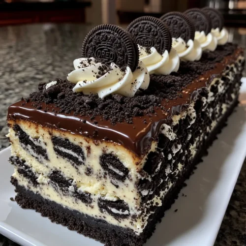 Oreo Cheesecake with Cookies and Cream Chocolate Crust