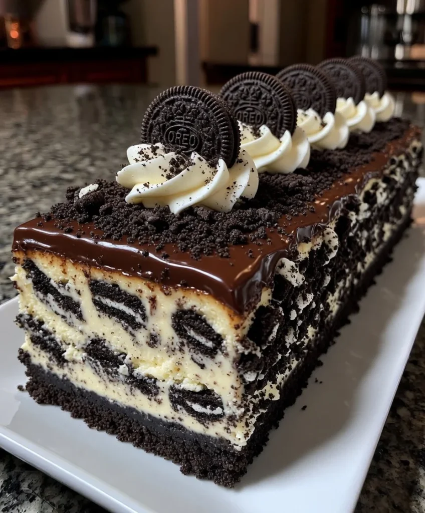 Oreo Cheesecake with Cookies and Cream Chocolate Crust