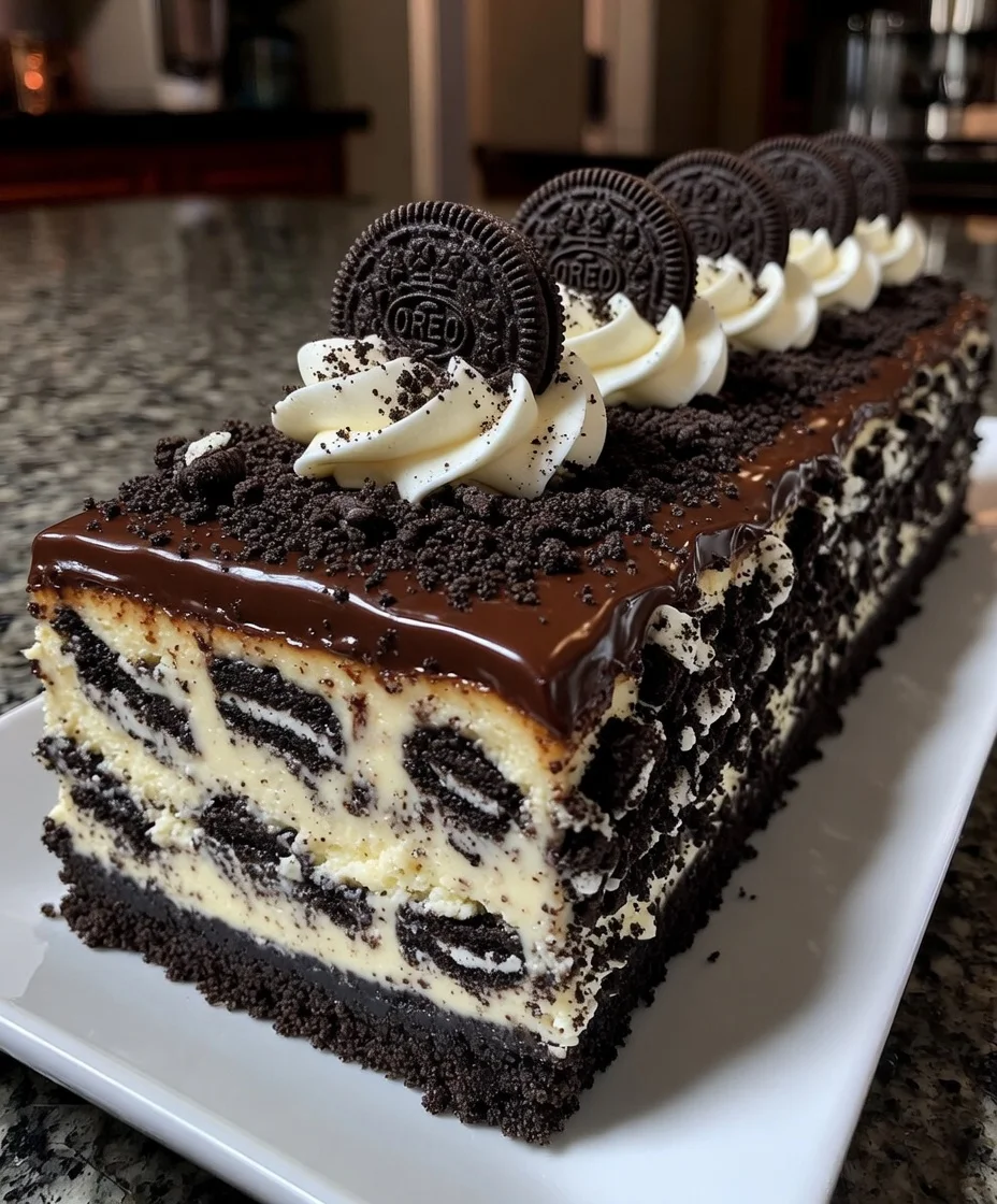 Oreo Cheesecake with Cookies and Cream Chocolate Crust