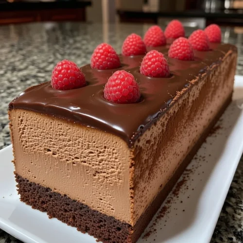 Raspberry Dark Chocolate Mousse Cake
