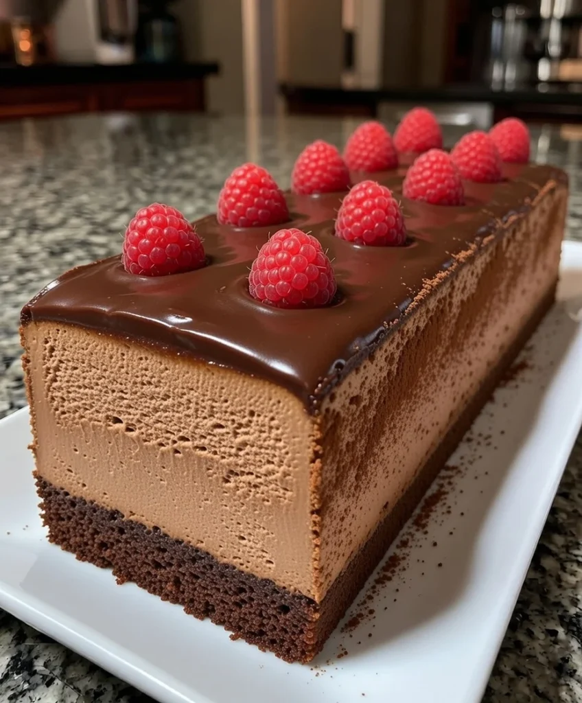Raspberry Dark Chocolate Mousse Cake