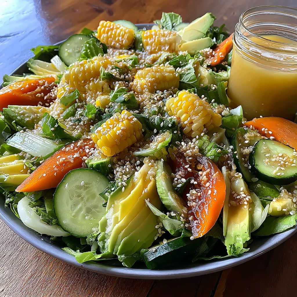 Summer Salad with Tahini Dressing Recipe (Quick & Easy!)