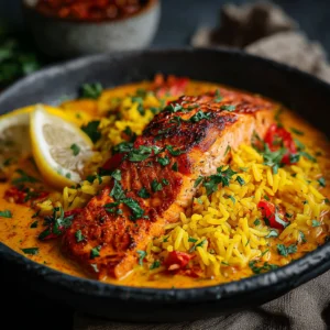 Curried Salmon & Herby Rice Recipe (Quick & Easy!)