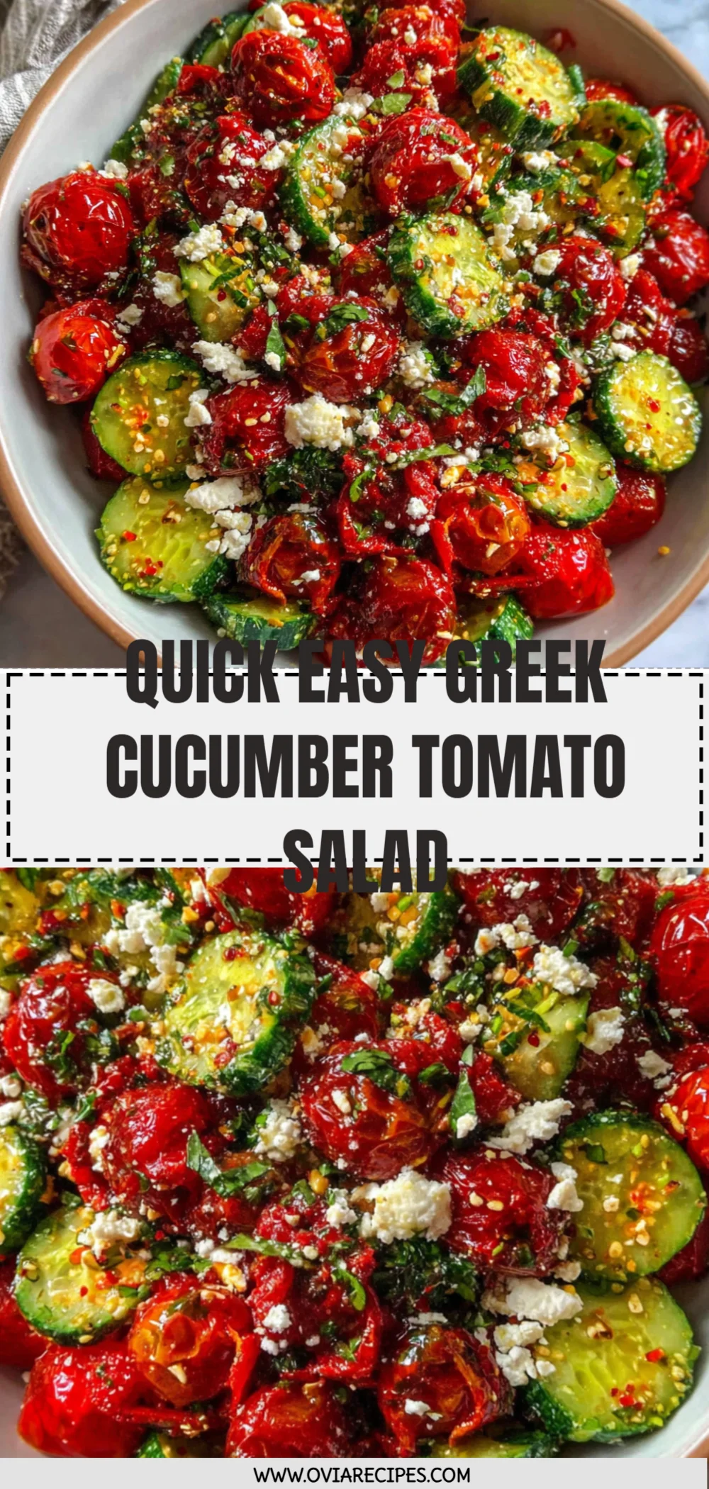 Quick Easy Greek Cucumber Tomato Salad