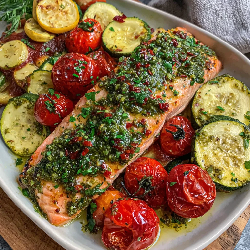 Easy Sheet Pan Salmon with Pesto Recipe for Quick Dinners!