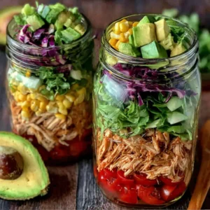 Easy Summer Rotisserie Chicken Mason Jar Salad Recipe