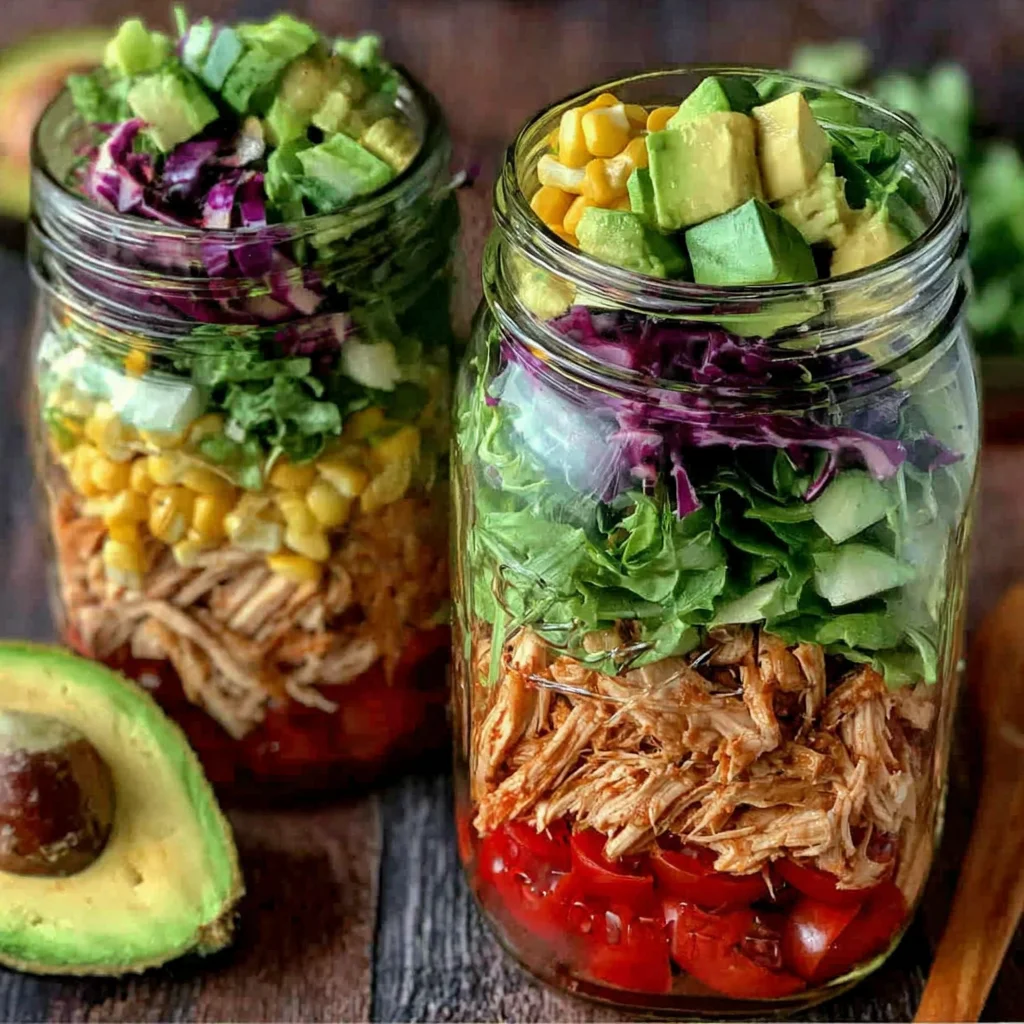 Easy Summer Rotisserie Chicken Mason Jar Salad Recipe