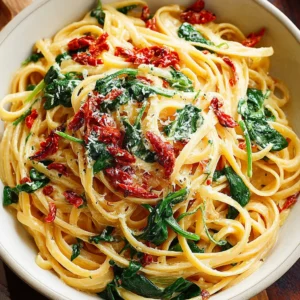 Linguine with Spinach and Sun-Dried Tomato Cream Sauce Recipe (Quick & Easy!)