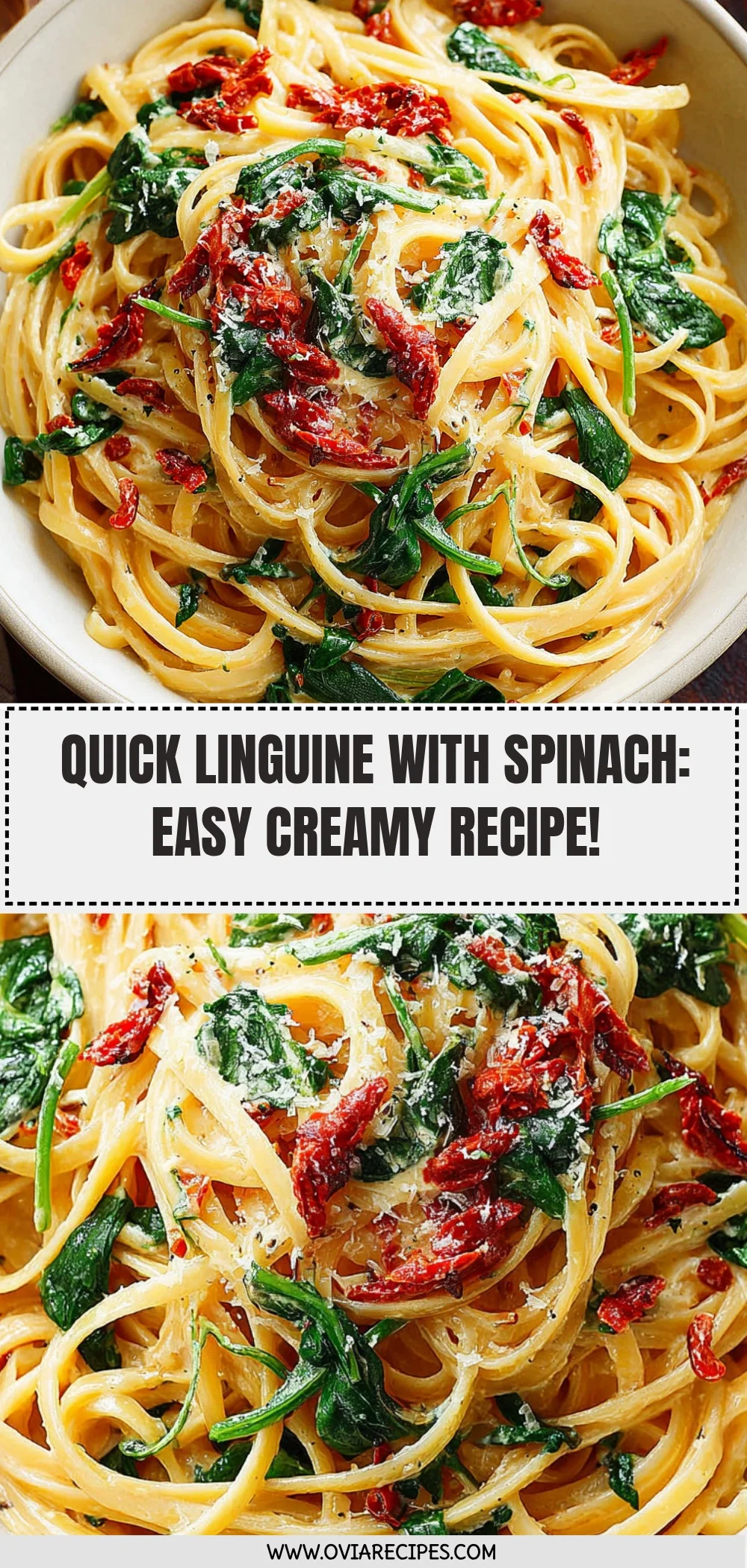 Linguine with Spinach and Sun-Dried Tomato Cream Sauce Recipe (Quick & Easy!)