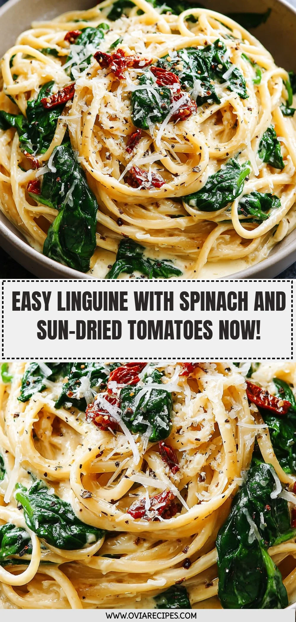 Linguine with Spinach and Sun-Dried Tomato Cream Sauce Recipe (Quick & Easy!)