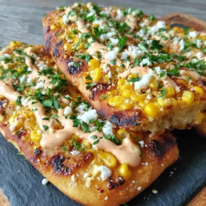 Quick Authentic Mexican Street Corn Flatbread Recipe with Easy Chipotle Crema!