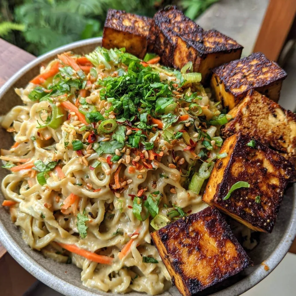 Quick Creamy Tahini Noodles with Crispy Tofu Recipe (Ready in 30 Minutes!)