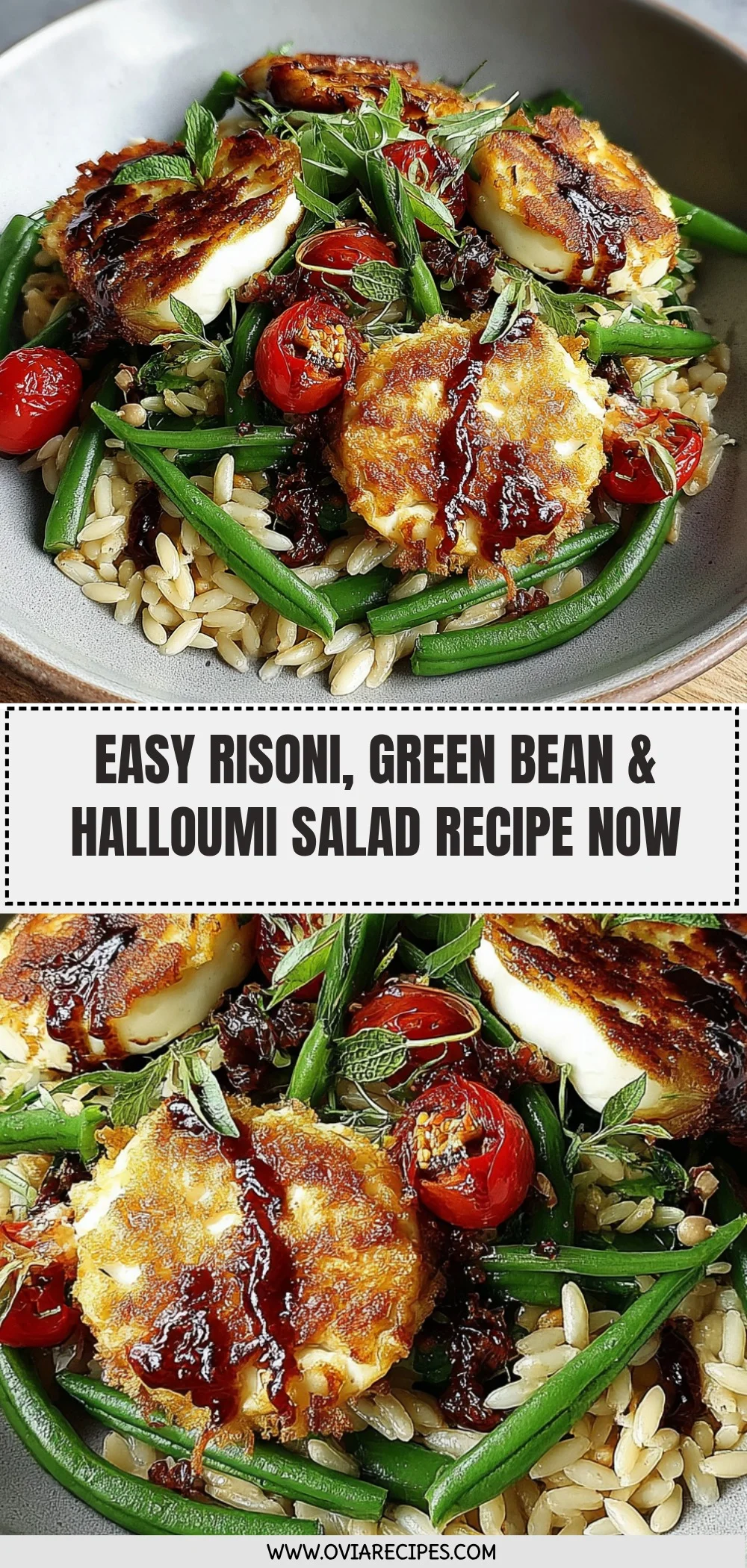 Risoni, Green Bean & Golden Halloumi Salad Recipe (Quick & Easy!)